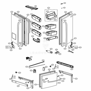 Door Parts Diagram and Parts List for LFXC24726M AMTCNA0 LG Refrigerator