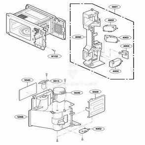 Latch Board Parts Diagram and Parts List for 67909 AB1ESEA LG Range