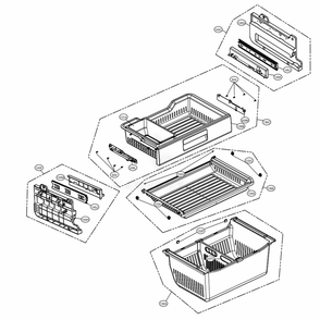 Freezer Parts Diagram and Parts List for LFXC24726S ASTCNA1 LG Refrigerator