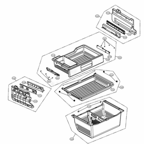Freezer Parts Diagram and Parts List for LFXS30726S ASTCNA3 LG Refrigerator