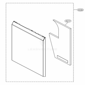 Front Cover Assembly Diagram and Parts List for LDP5676BD ABDEEUS LG Dishwasher