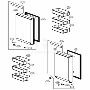 F-Room Door Part Diagram and Parts List for URNTS3106N AGRCNA1 LG Refrigerator