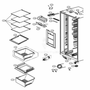 Refrigerator Compartment Diagram and Parts List for LSXS26386S ASTCNA4 LG Refrigerator