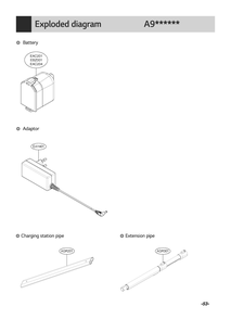 Battery Diagram and Parts List for VS9714NBSWH CIGELGA LG Canister Vacuum