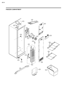 Freezer Compartment Diagram and Parts List for GM-L237LQJM ASWCSE1 LG Refrigerator