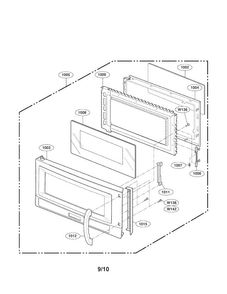 Door Parts Diagram and Parts List for LMVM1955T  LG Microwave