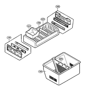 Freezer Diagram and Parts List for LFX25950SW 00 LG Refrigerator
