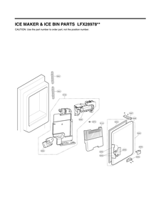 Ice Maker And Ice Bin Parts Diagram and Parts List for GC-L288GQXP ASWCNA3 LG Refrigerator