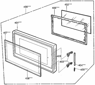 Door Diagram and Parts List for 7218911980  Kenmore Microwave