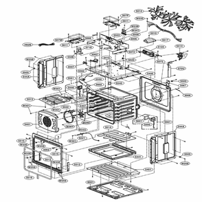 Upper Cavity Parts Diagram and Parts List for LWD3063ST ASTLLGA LG Wall Oven