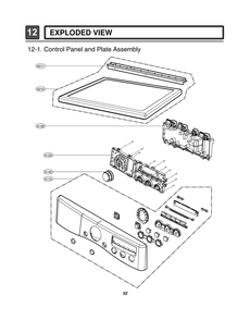 Control Panel And Plate Assembly Diagram and Parts List for RV1399A ABWEEUS LG Dryer