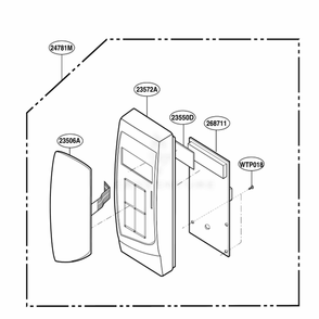 Control Panel Parts Diagram and Parts List for MA1011W01 CW3EBBY LG Range