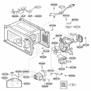 Interior Parts 1 Diagram and Parts List for JES1451BJ CBKEGEU LG Range