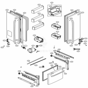 Door Parts Diagram and Parts List for LFX25974ST ASTCNA6 LG Refrigerator