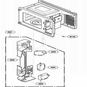 Latch Board Parts Diagram and Parts List for LD510D AG1QAMA LG Wall Oven