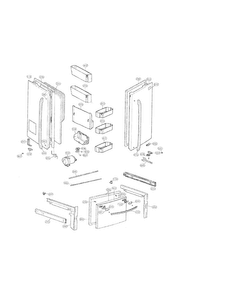 Door Parts Diagram and Parts List for LFX28968ST 00 LG Refrigerator