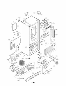 Case Parts Diagram and Parts List for 79571304012  Kenmore Refrigerator