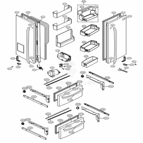 Door Parts Diagram and Parts List for 71092 ASWCSE2 LG Refrigerator
