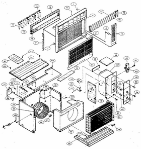 Front Frame And Evaporator Parts Diagram and Parts List for GA-1210DC  LG Air Conditioner