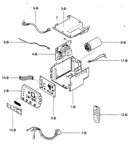 Control Box Assy Diagram and Parts List for 58074259400  Kenmore Air Conditioner