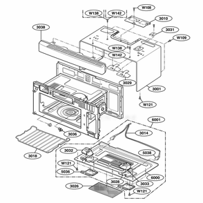 Oven Cavity Parts Diagram and Parts List for HMV9302 AWHEBSU LG Range