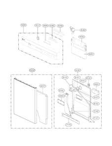 Panel/door Assembly Parts Diagram and Parts List for LDS5560ST  LG Dishwasher