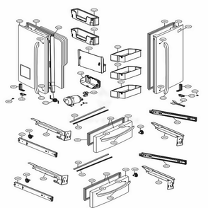 Door Parts Diagram and Parts List for LMXS27626S ASTCNA1 LG Refrigerator