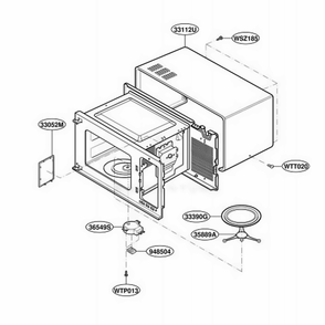 Oven Cavity Parts Diagram and Parts List for MA1101BRV BKEGSE LG Wall Oven