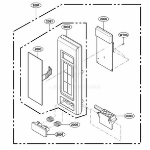 Controller Parts Diagram and Parts List for 69129 CBKESEA LG Range