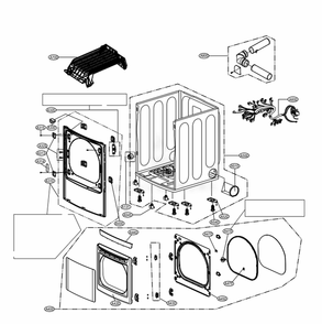Cabinet And Door Assembly: Electric Type Diagram and Parts List for DLEY1701V ASSEEUS LG Dryer