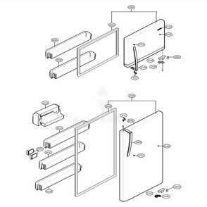 Door Parts Diagram and Parts List for 78039 AWBCSE3 LG Refrigerator