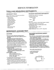 Service Information Diagram and Parts List for MA-1905W  LG Microwave