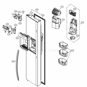 Freezer Door Diagram and Parts List for 51832 ASWCSE3 LG Refrigerator