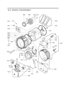 Drum And Tub Assembly Diagram and Parts List for FH4F3CCYK3 ABWESEU LG Washer