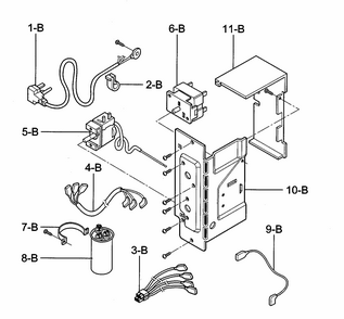 Control Box Assy Diagram and Parts List for 58073053200  Kenmore Air Conditioner