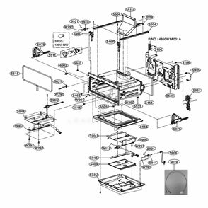 Upper Cavity Parts Diagram and Parts List for LDG4311ST ASTELGA LG Range