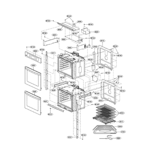 Assembly Diagram and Parts List for LWD3081ST 00 LG Wall Oven