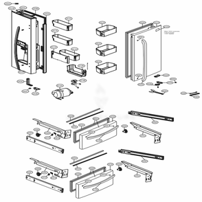 Door Parts Diagram and Parts List for 72595 ASTCSE2 LG Refrigerator