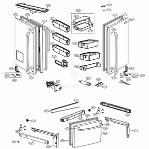 Door Parts Diagram and Parts List for 74042 ASWCSE2 LG Refrigerator