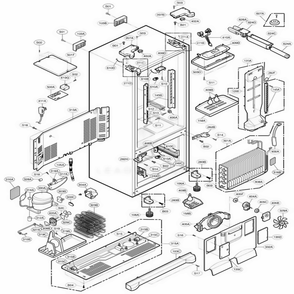 Case Parts Diagram and Parts List for 77543 ASTCSER LG Refrigerator