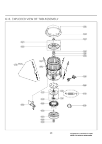 Tub Assembly Diagram and Parts List for T1480HGPT5 ASSETUS LG Washer