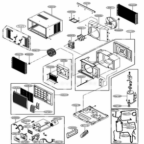 Main Diagram and Parts List for LW1216HR AT3AUSH LG Air Conditioner