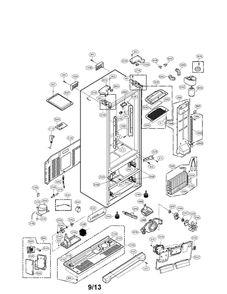 Case Parts Diagram and Parts List for LMX25964SS 00 LG Refrigerator