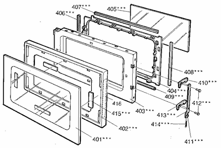 Door Diagram and Parts List for 7218922680  Kenmore Microwave
