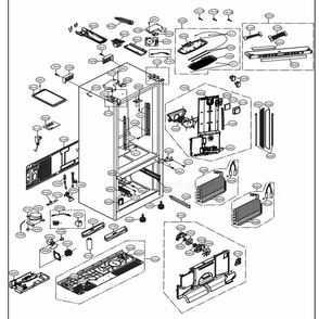 Case Parts Diagram and Parts List for 74019 AWBCSE2 LG Refrigerator