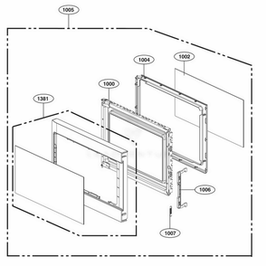 Door Parts Diagram and Parts List for LCS2045WBK CSLELGA LG Range