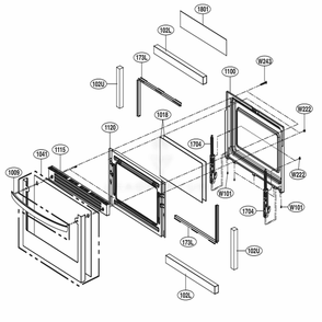 Lower Door Parts Diagram and Parts List for LDG4313ST ASTELGA LG Range