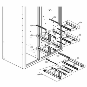 Freezer Rail Part Diagram and Parts List for UPSXB2627S ASTCNA0 LG Refrigerator