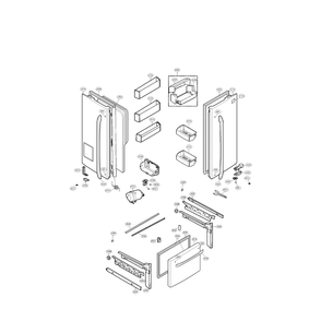 Door Diagram and Parts List for LFX25974SB 00 LG Refrigerator