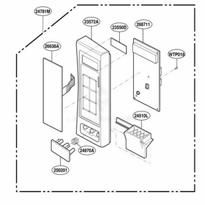 Control Panel Parts Diagram and Parts List for 88910 MWESEC LG Range